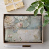 Beautiful Pale Peonies on Distressed Background 薄葉紙 (ギフト)