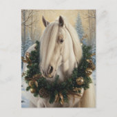 Beautiful Palomino Horse Christmas ポストカード (正面)