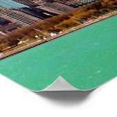 Beautiful Panoramic Chicago Skyline River Sunny ポスター (角)