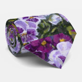 Beautiful Pansies in Purple Violet Green Yellow ネクタイ (ロール)