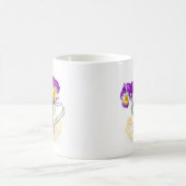 beautiful pansy flowers isolated in a cup コーヒーマグカップ (中央)