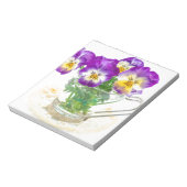 beautiful pansy flowers isolated in a cup ノートパッド (回転)