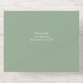 Beautiful Paper Cranes Sage Green Wedding オールインワン招待状 (背面)