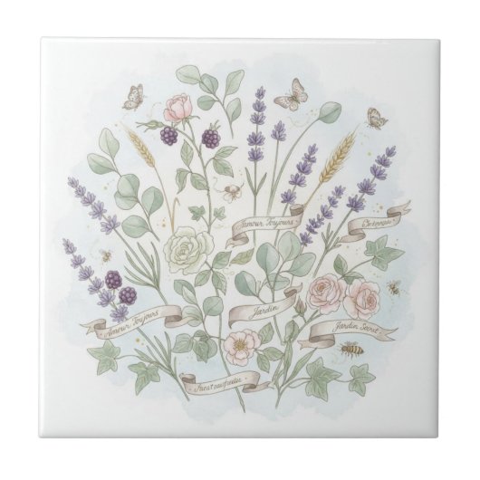 Beautiful Pastel French Country Kitchen Wall Tiles タイル (正面)