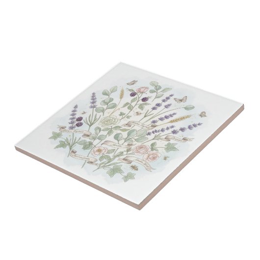 Beautiful Pastel French Country Kitchen Wall Tiles タイル (側面)