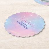 Beautiful Pastel Pink Lavender Cosmic Galaxy ペーパーコースター (アングル)