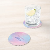 Beautiful Pastel Pink Lavender Cosmic Galaxy ペーパーコースター (インサイチュ)