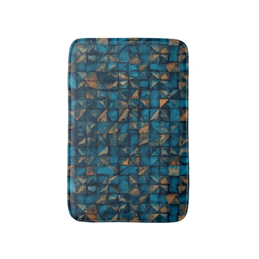 Beautiful Patchwork "Look" in Dark Teal バスマット (正面縦)