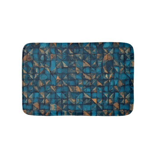 Beautiful Patchwork "Look" in Dark Teal バスマット (正面)