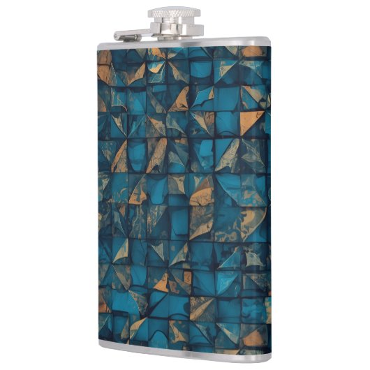 Beautiful Patchwork "Look" in Dark Teal フラスク (左)