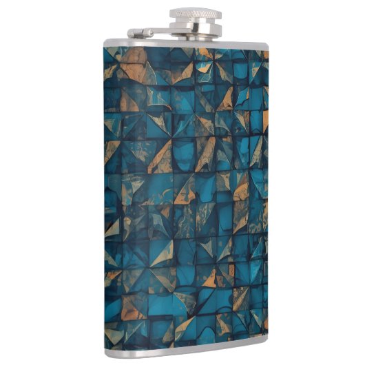 Beautiful Patchwork "Look" in Dark Teal フラスク (右)