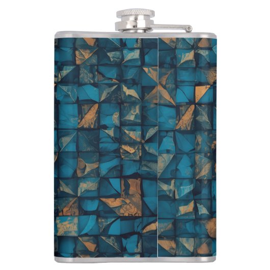 Beautiful Patchwork "Look" in Dark Teal フラスク (裏面)