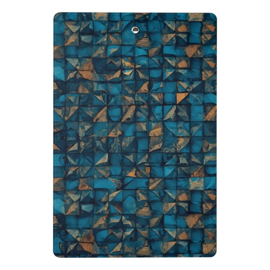 Beautiful Patchwork "Look" in Dark Teal ミニクリップボード (裏面)
