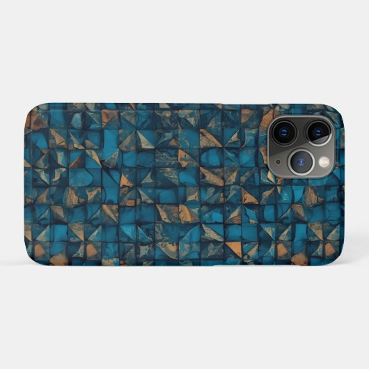 Beautiful Patchwork "Look" in Dark Teal Case-Mate iPhoneケース (裏面(横))