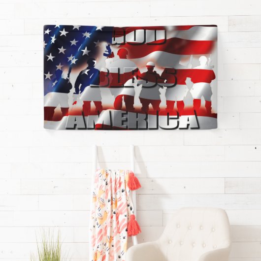 Beautiful Patriotic God Bless America House Flag 横断幕 (インサイチュ)