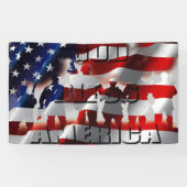 Beautiful Patriotic God Bless America House Flag 横断幕 (横)