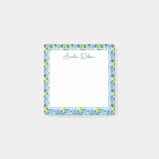 Beautiful Pattern of Vibrant Lemons Personalized ポストイット (正面)