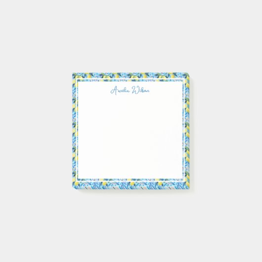 Beautiful Pattern of Vibrant Lemons Personalized ポストイット (正面)