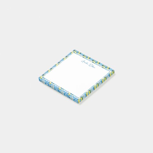 Beautiful Pattern of Vibrant Lemons Personalized ポストイット (アングル)