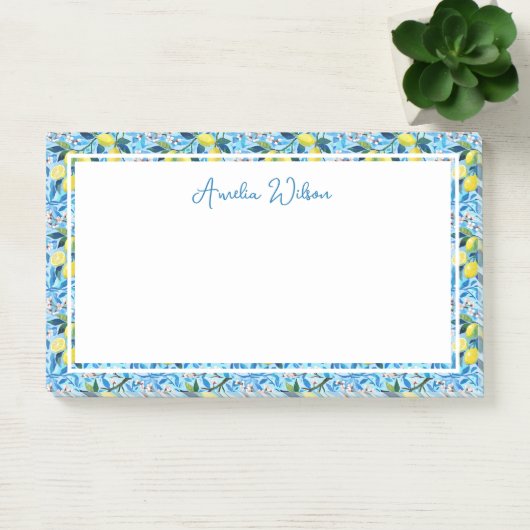 Beautiful Pattern of Vibrant Lemons Personalized ポストイット (オフィス)