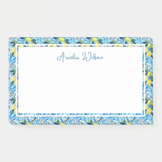 Beautiful Pattern of Vibrant Lemons Personalized ポストイット (正面)