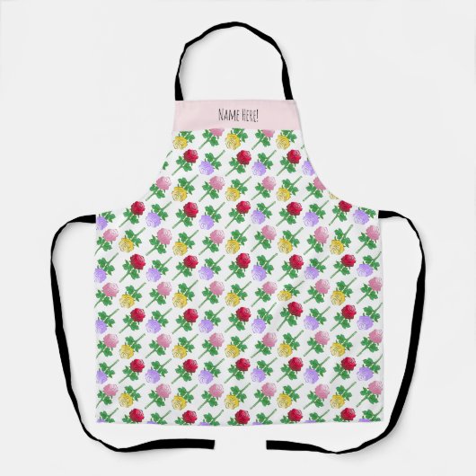 Beautiful Pattern with colorful Roses エプロン (正面)