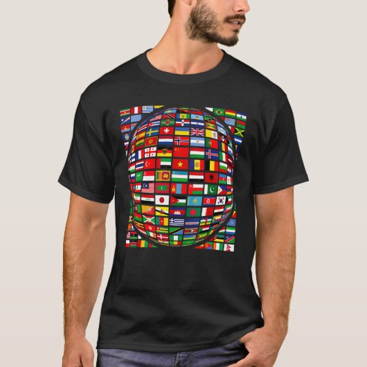 Beautiful Peace All World Falgs Against Racism 4 Tシャツ (正面)