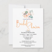 Beautiful Peach Begonia Greenery Bridal Shower  招待状 (正面)