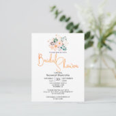 Beautiful Peach Begonia Greenery Bridal Shower  招待状 (スタンド正面)