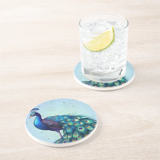 Beautiful Peacock Round コースター (側面)