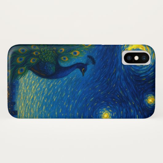 Beautiful Peacock Starry Night iPhone / iPad case Case-Mate iPhoneケース (裏面(横))