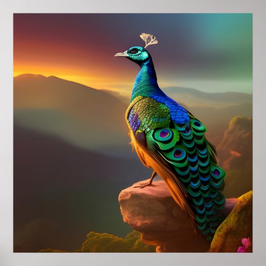 Beautiful Peacock Welcomes the Day ポスター (正面)
