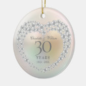 Beautiful Pearl 30th 結婚's Anniversary Photo セラミックオーナメント (左)