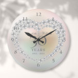 Beautiful Pearl 30th Anniversary ラージ壁時計<br><div class="desc">Featuring a beautiful pearl,  this chic 30th wedding anniversary clock can be personalised with your special pearl anniversary information on a pearl background. Designed by Thisisnotme©</div>