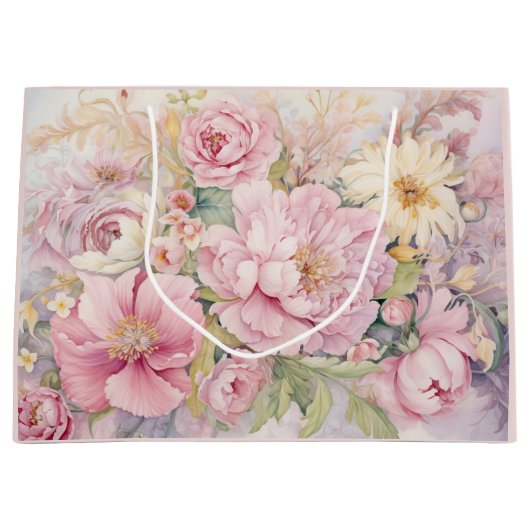 Beautiful peonies large gift bag ラージペーパーバッグ (正面)