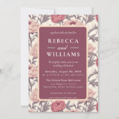 Beautiful Peonies Spring Wedding Invitation 招待状 (正面)