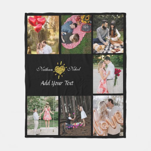 Beautiful personalised fleece blanket for lovers フリースブランケット (正面)