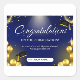 Beautiful personalized graduation sticker for 2026 スクエアシール