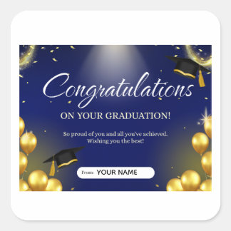 Beautiful personalized graduation sticker for 2026 スクエアシール