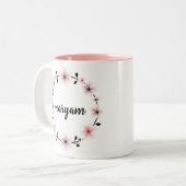 Beautiful Personalized Name Mug Custom Floral Gift ツートーンマグカップ (正面左)