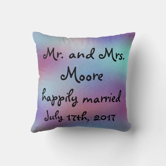 beautiful Personalized Wedding氏および夫人 クッション (裏面)