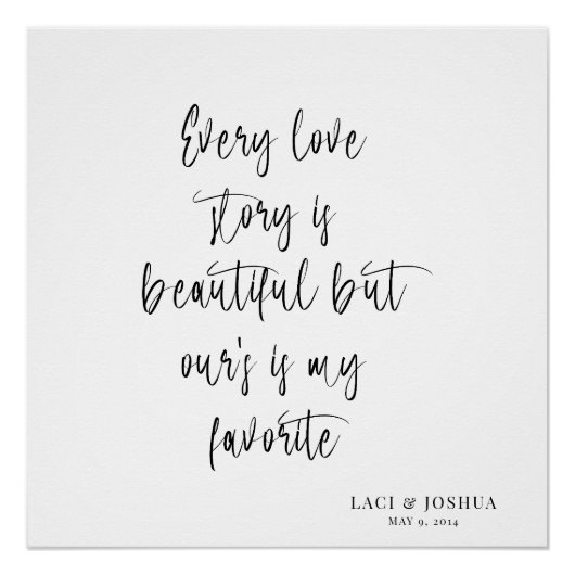 Beautiful Personalized Wedding Tapestry Backdrop  ポスター (正面)
