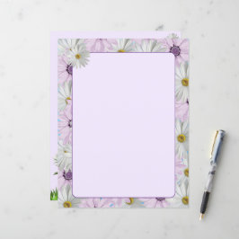 Beautiful Pink and White Daisies 8.5 x 11