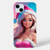 Beautiful Pink Christmas Girl 01 Case-Mate iPhoneケース (裏面)