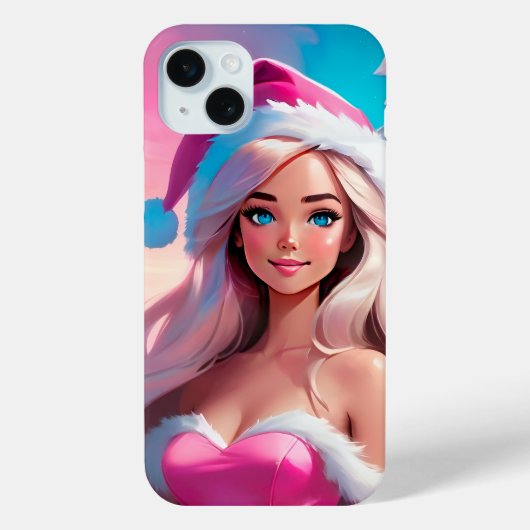 Beautiful Pink Christmas Girl 01 Case-Mate iPhoneケース (裏面)