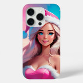Beautiful Pink Christmas Girl 01 Case-Mate iPhoneケース (裏面)