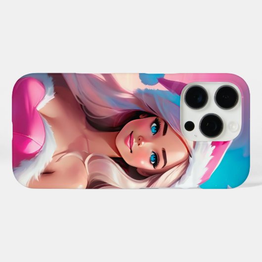 Beautiful Pink Christmas Girl 01 Case-Mate iPhoneケース (裏面 (横))