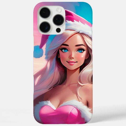 Beautiful Pink Christmas Girl 01 Case-Mate iPhoneケース (裏面)