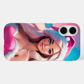 Beautiful Pink Christmas Girl 01 Case-Mate iPhoneケース (裏面 (横))