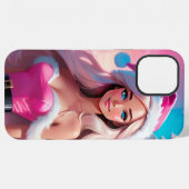 Beautiful Pink Christmas Girl 01 iPhoneケース (裏面横)